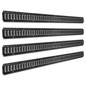 E-Track Tie-Down Rails, 4 Pack, 7.7 ft E Track Rails Secures Cargo & Heavy Loads Up to 2,000 lbs, Trailer Tie-Down System Suitable for Garages, V