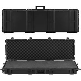 Hard Rifle Case, Lockable Rifle Case with Detachable XPE Foam, 50 in Gun Storage with Wheels