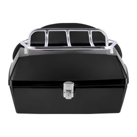 Motorcycle Top Case, Universal Durable PP Material Motorbike Tail Box with Reflective Panel