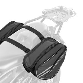 Motorcycle Saddlebag, 30 L (15 L x 2) Large Capacity Side Saddle Bag with Waterproof Rain Cover and Straps, Compatible with Most Motorcycles