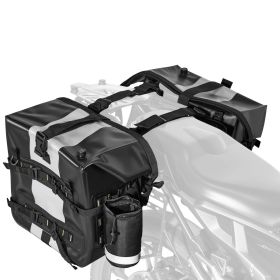 Motorcycle Saddlebag, 56 L (28 L x 2) Large Capacity Side Saddle Bag Compatible with Most Motorcycles