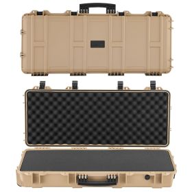 Hard Rifle Case, Lockable Rifle Case with 4 Layers Pre-cut Foams, 36 in Gun Storage with Wheels