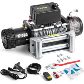 Truck Winch 12000lbs Electric Winch 85ft/26m Steel Cable 12V Power Winch Jeep Winch with Wireless Remote Control and Powerful Motor for UTV ATV &