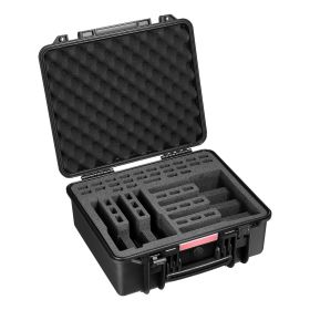 Hard Pistol Case, Heavy Duty Hard Gun Case with XPE Foam Lining, Waterproof Pistol Storage Box with Customizable Interior & Handle for Gun, Lense (Default: Default)