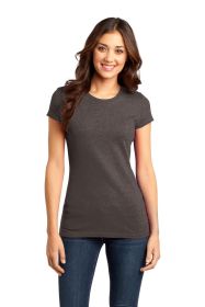 District Women's Fitted Very Important Tee DT6001 (Color: Heathered Brown, size: M)