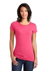 District Women's Fitted Very Important Tee DT6001 (Color: Neon Pink, size: M)